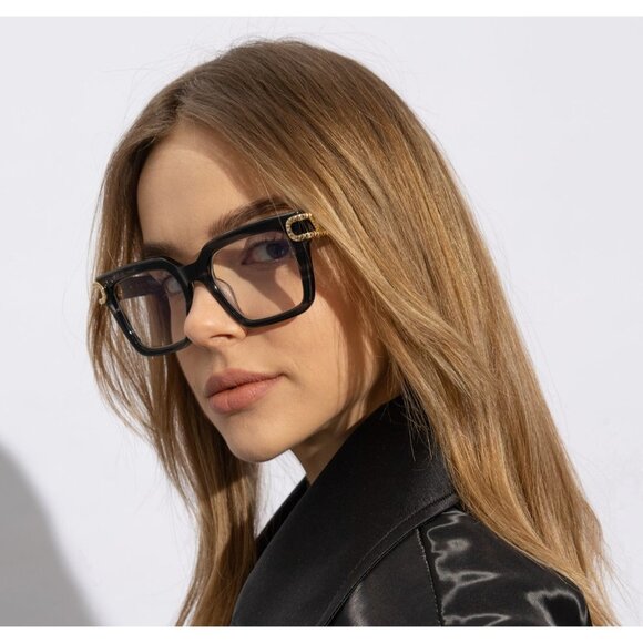 NEW VALENTINO EYEGLASSES V-SIDE  VLX-131A SQUARE WOMEN BLACK EYEWEAR - Picture 1 of 4